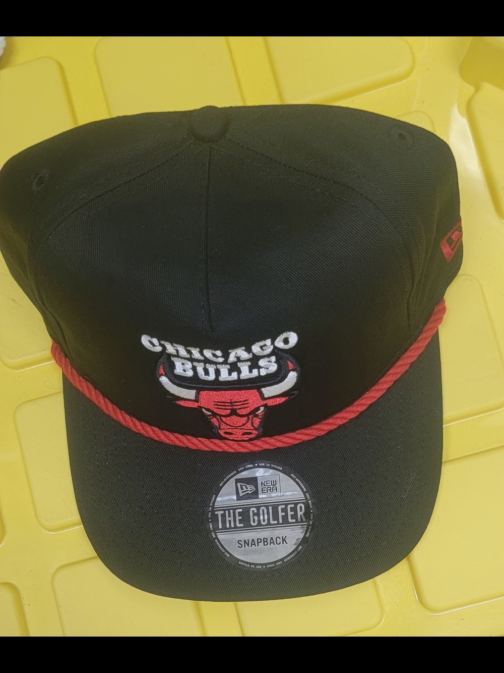 New Era Black & Red Chicago Bulls Rope-Trim Snapback Cap NWOT